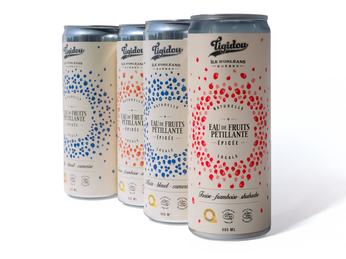 4 Pack - Eaux de fruits pétillantes épicées