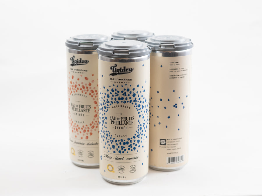 4 Pack - Eaux de fruits pétillantes épicées