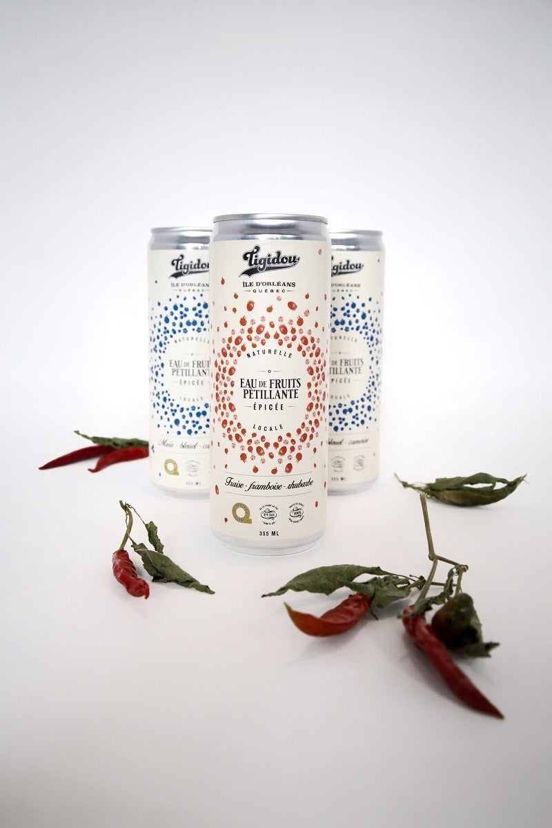 4 Pack - Eaux de fruits pétillantes épicées